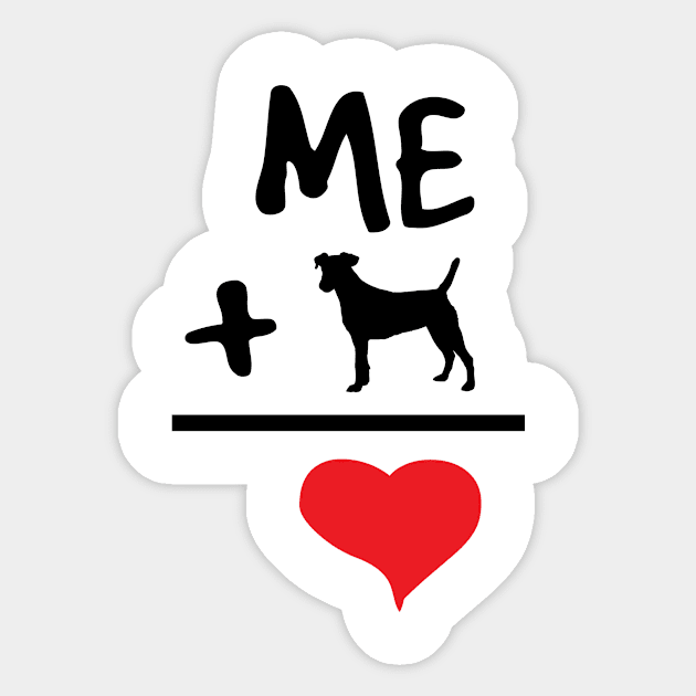 Me Plus A Dog Equals Love... Sticker by veerkun